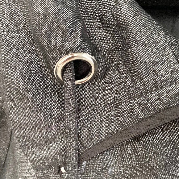 Sandro ༄ Cropped Swing Jacket ༄ Metallic Black + Silver Hardware ༄ M ༄ - Picture 9 of 14